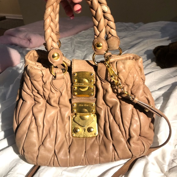 AUTH. MIU MIU by Prada Matelasse Coffer Lock Bag - Picture 3 of 13